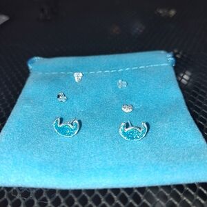 Sterling silver stitch earrings